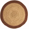 Tapis rond en toile de jute beige et terracotta ⌀120cm Deco&co