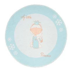 Tapis Rond Enfant Imprimé "Bambini II" 160cm Menthe