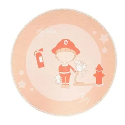 Tapis Rond Enfant Imprimé "Bambini" 160cm Orange
