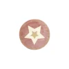 Tapis Rond Enfant "étoile Métallisée" 80cm Rose