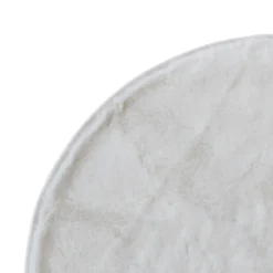 Tapis rond fausse fourrure beige ⌀90cm Ornami