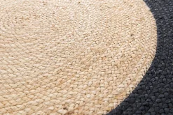 Tapis rond Sombrero noir et jute Ø120 cm Balta