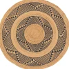 Tapis rond Tonga en jute et motifs noirs Ø120 cm Balta