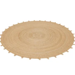 Tapis rond uni en jute Trecia Ø120 cm Balta