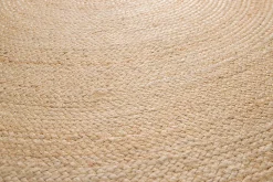 Tapis rond uni en jute Trecia Ø120 cm Balta
