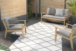 Tapis rural Blooma RUR 2-33-6 bleu nuit et bouleau 120 x 170 cm