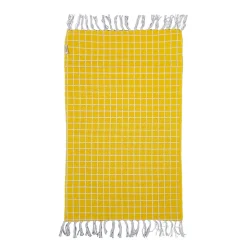 Tapis réversible Sodeco jaune et rouge l.60 x L.90 cm