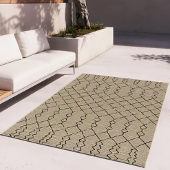 Tapis Salon / Terrasse - Scandinave - Marron et noir - 80 x 150 cm