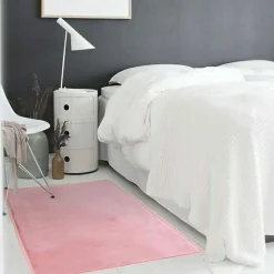 Tapis salon aspect velours extra-doux rose 60x90