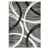 Tapis salon effet laineux motifs arches gris 160x230