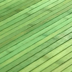 Tapis salon en bambou larges lattes ganse vert 160x230
