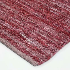 Tapis salon en cuir tressé burgundy 160x230