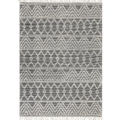 Tapis salon et chambre à franges pure laine SAGRA 120x170 cm