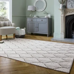 Tapis salon et chambre moderne tissé plat LEAVO 200x290 cm