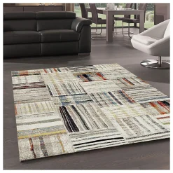 Tapis salon et chambre tissé motif berbère MO 83, beige