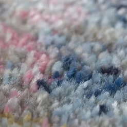 Tapis salon et chambre tissé motif abstrait BELANO, bleu, beige, rose