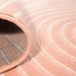 Tapis salon et chambre tissé motif géométrique LYN49 ARCROL, rose
