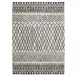 Tapis salon et chambre tissé motif berbère MO 83, beige