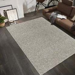 Tapis salon et chambre tissé motif uni SAKRDA, beige