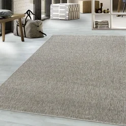 Tapis salon et chambre tissé motif uni SAKRDA, beige