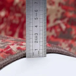 Tapis salon et chambre tissé motif ethnique LYN1 PATWORK, rouge