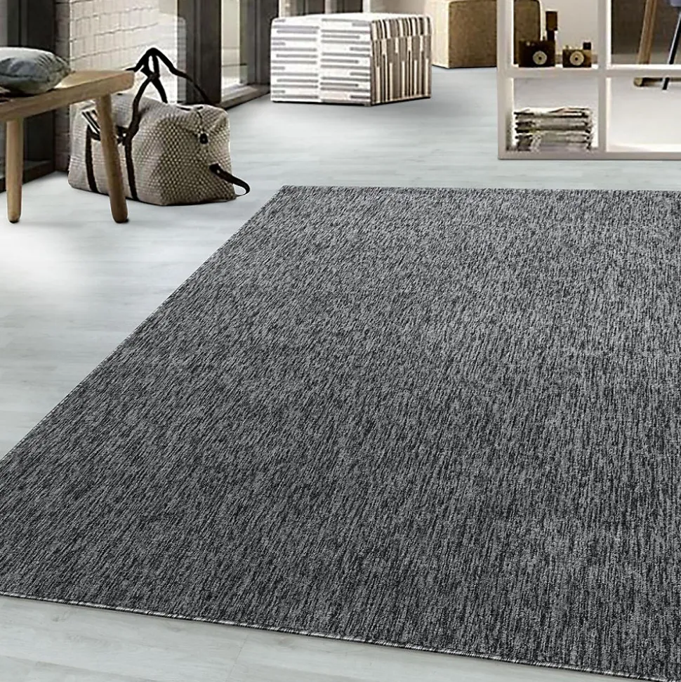 Tapis salon et chambre tissé motif uni SAKRDA, gris