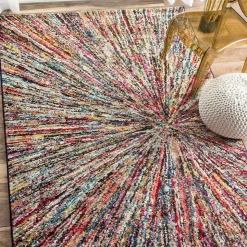 Tapis salon et chambre tissé motif ethnique LYN6 IMPACT, Multicolore