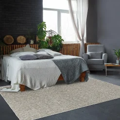 Tapis salon et chambre tissé motif uni SAKRDA, beige