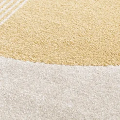 Tapis salon et chambre tissé motif géométrique CONTUNI, beige, jaune