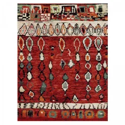 Tapis salon et chambre tissé motif berbère MO 75, rouge