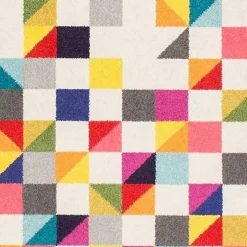 Tapis salon et chambre tissé motif géométrique LYN6 BOUTIK, multicolore