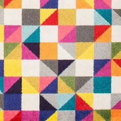 Tapis salon et chambre tissé motif géométrique LYN6 BOUTIK, multicolore