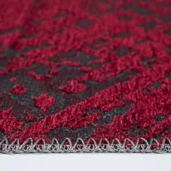Tapis salon et chambre tissé motif faux uni TEREMINDE, rouge, gris