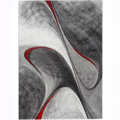 Tapis salon et chambre tissé motif géométrique LYN8 MADILA, rouge