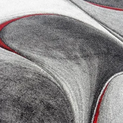 Tapis salon et chambre tissé motif géométrique LYN8 MADILA, rouge