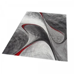 Tapis salon et chambre tissé motif géométrique LYN8 MADILA, rouge