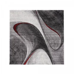 Tapis salon et chambre tissé motif géométrique LYN8 MADILA, rouge