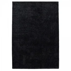 Tapis salon et chambre tissé motif uni SOULA, anthracite