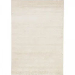 Tapis salon et chambre tissé motif uni ALEGRIA, écru