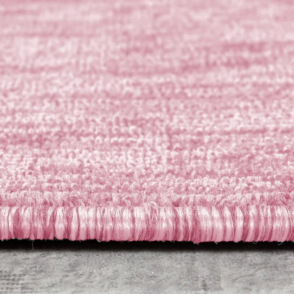 Tapis salon et chambre tissé motif uni SAKRDA, rose