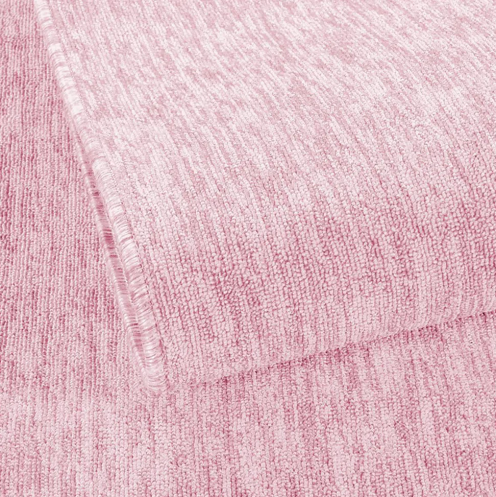 Tapis salon et chambre tissé motif uni SAKRDA, rose