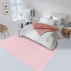 Tapis salon et chambre tissé motif uni SAKRDA, rose