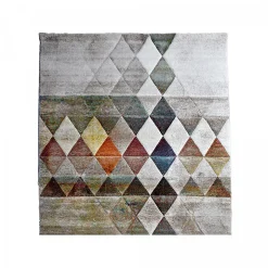 Tapis salon et chambre tissé motif géométrique LYN8 BELO 19, beige