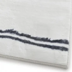 Tapis salon et chambre tissé motif berbère FLONTA 1, écru, bleu
