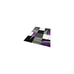 Tapis salon et chambre tissé motif géométrique VIRGULADA, violet