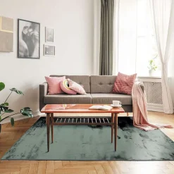 Tapis salon extra-doux effet velours vert foncé 160x230
