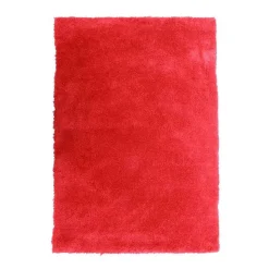 Tapis salon extra-doux toucher laineux rouge 60x90
