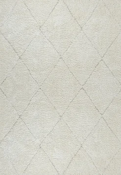 Tapis salon poils longs nordique - Crème - 200 x 290 cm - Bahar Shaggy