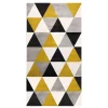 Tapis salon toucher laineux motif triangles jaune 80x150