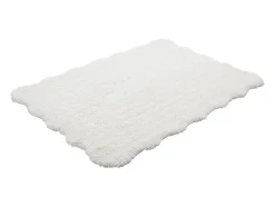 Tapis shaggy à poils longs bords ondulés - 160 x 230 cm - Blanc - NERIDA